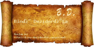 Binó Dezideráta névjegykártya